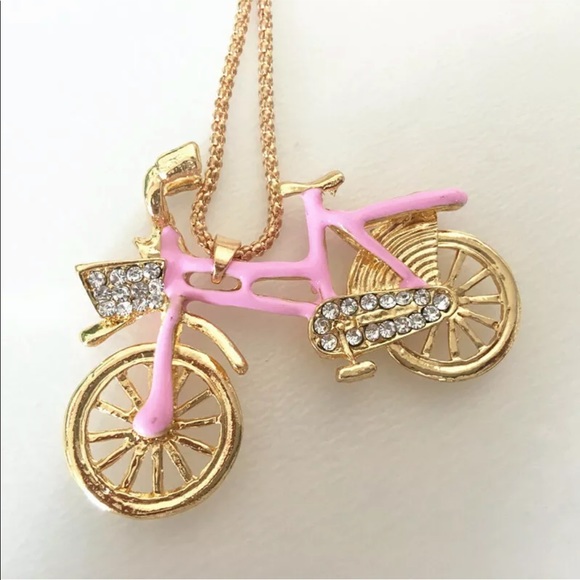 Pink Bicycle Necklace - Picture 1 of 3